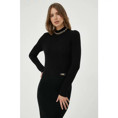 Michael Kors Vuneni pulover za žene, boja: crna, s poludolčevitom