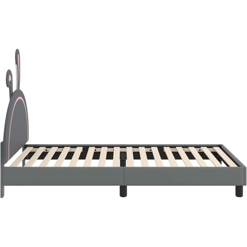  Krevet za djecu s uzglavljem Svjetlosiva 90 x 200 cm PU Slike