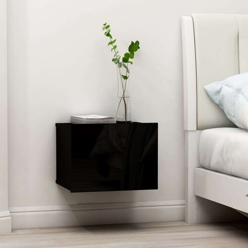  Noćni ormarić crni 40 x 30 x 30 cm od konstruiranog drva Cijene