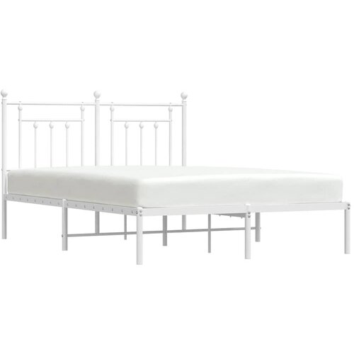  Metalni okvir za krevet s uzglavljem bijeli 150x200 cm Slike