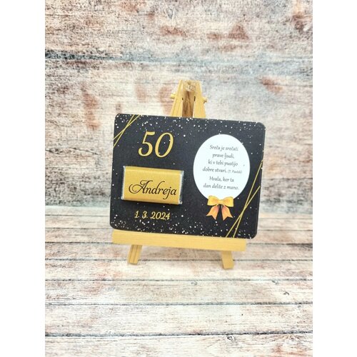  Sladka darilca za Abrahama – črna ploščica z zlato čokoladico KABR 100-16 Cene