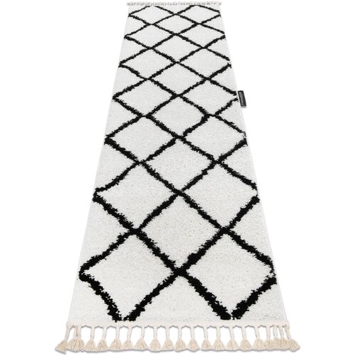 RugsX Preproge Tekač, Tekač BERBER CROSS bela - za 80x200 cm Bela Cene