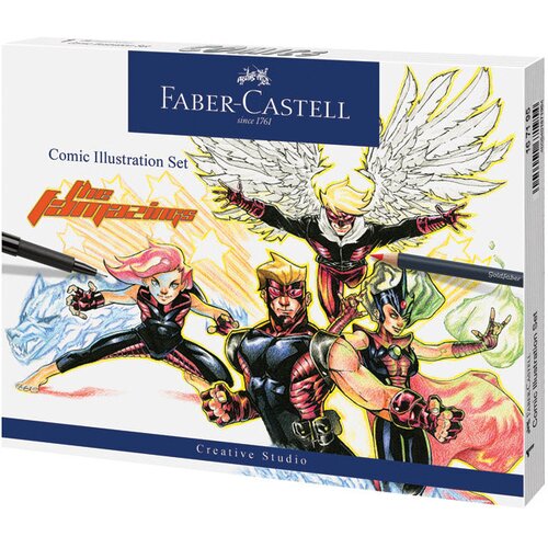  Set crtaći comic ilustration pk15 faber castell 167195 Slike