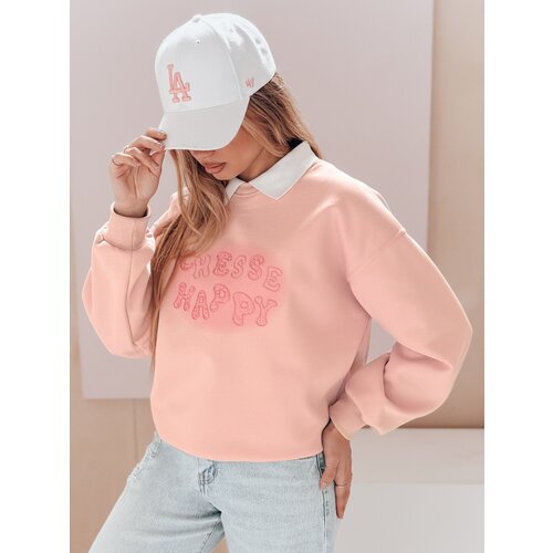 DStreet Bluza damska oversize z nadrukiem HAPIRES r&amp;oacute;żowa Slike