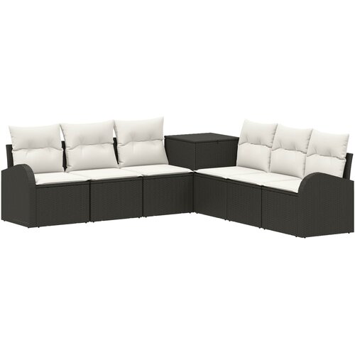  Set sofe 7 kom. Crna i krem-bijela 124 x 62 x 69 cm Slike