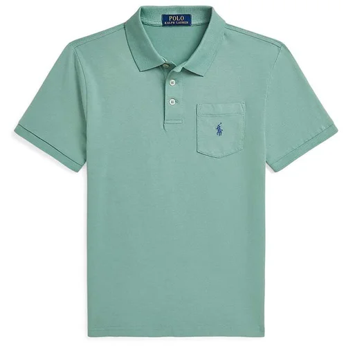 Polo Ralph Lauren Pamučna polo majica boja: zelena, bez uzorka, 323942065002