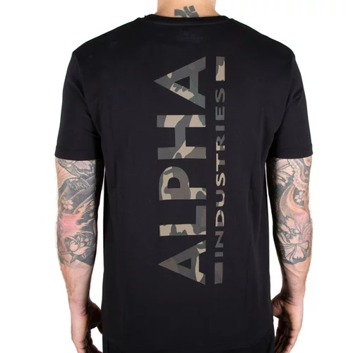 Alpha Industries Pamučna majica boja: crna, s tiskom, 128507CP.380-black