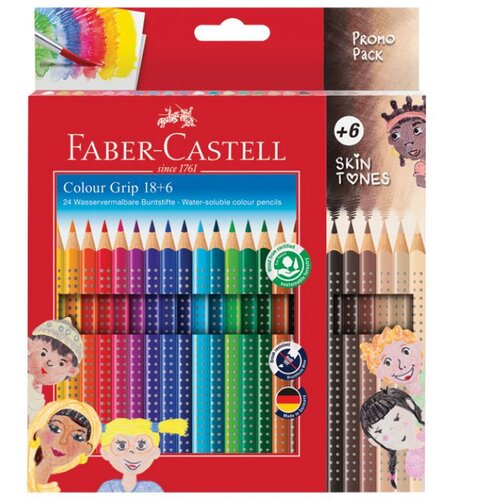  BOJE DRVENE 18BOJA GRIP 2001 PLUS 6BOJA DRVENIH GRIP SKIN TONS FABER CASTELL 112819 BLISTER Cene