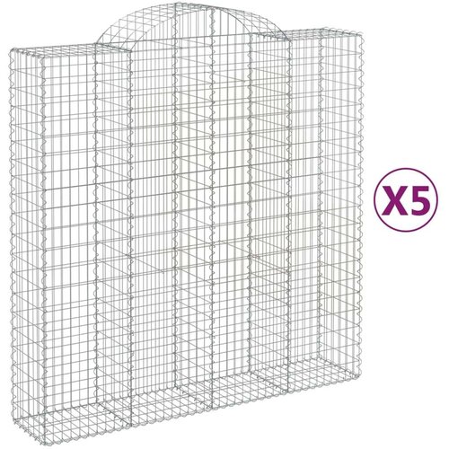  Lučne gabionske ko&amp;scaron;are 5 kom 200x50x200/220cm pocinčano željezo Slike