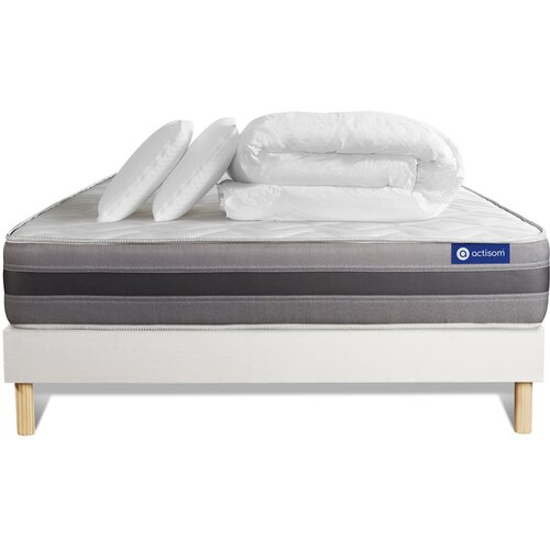 ACTISOM Kompletni paket za posteljo - Vzmetnica 160x200 cm + Vzmetnica z letvami (komplet) + 2 vzglavnika + Prevleka - Actimemo Relax, (21614433) Cene