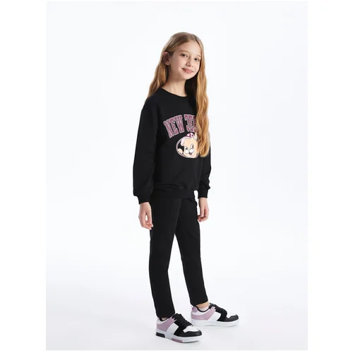 LC Waikiki Basic Girls' Long Leggings with Elastic Waist.