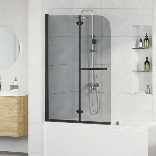 vidaXL Obloga za tu&scaron; Črna 120 x 140 cm ESG steklo in aluminij Cene