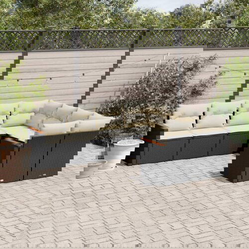 vidaXL 8-dijelni set vrtnih sofa od poliratana s jastucima crni Cijene