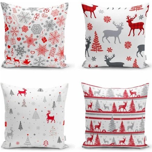 Mila Home Ukrasne jastučnice u setu 4 kom s božićnim motivom 43x43 cm Snowflakes &amp;ndash; Slike