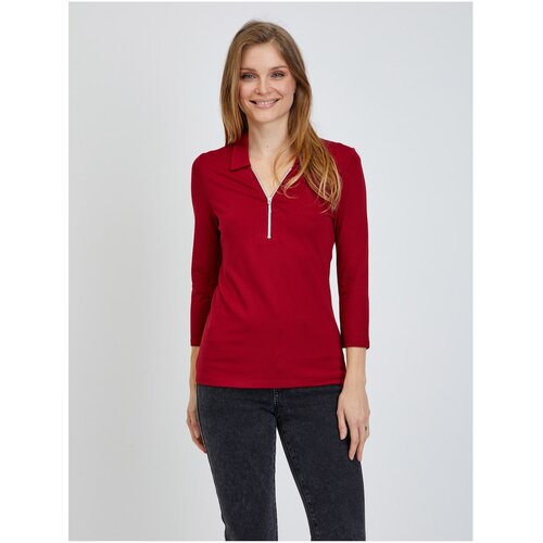 Orsay Red T-Shirt with Three-Quarter Sleeve - Women Cene