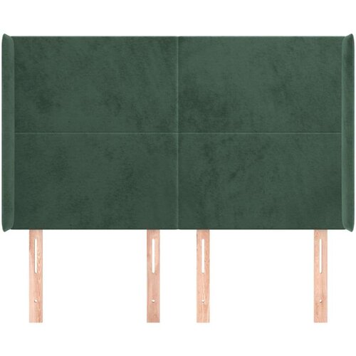  Uzglavlje s u&amp;scaron;ima tamnozeleni 147x16x118/128 cm bar&amp;scaron;unasti Slike