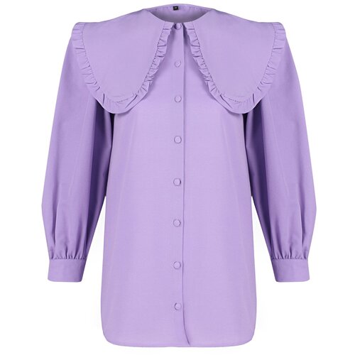 Trendyol Lilac Baby Collar Cotton Woven Shirt Slike
