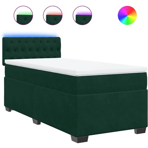 Box spring krevet s madracem tamnozeleni 80 x 200 cm bar&amp;scaron;unasti Slike