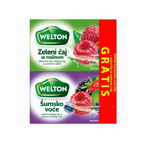 Welton čaj sumsko voce 44G + zeleni sa malinom 30G Cene