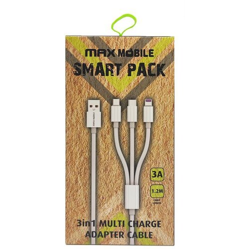 Smart Pack kabel 3u1 TypeC/Micro USB/Lightning-USB Slike
