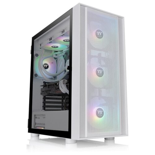 Thermaltake H570 TG ARGB Snow Mid tower, tempered glass, 3x 120mm ARGB Lite fan Slike