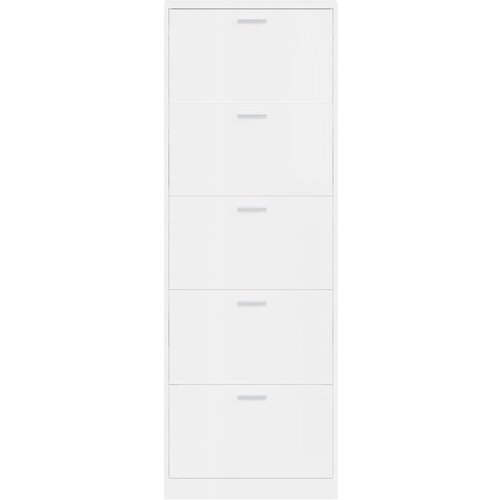  za cipele sjajni bijeli 59x17x169 cm konstruirano drvo Slike