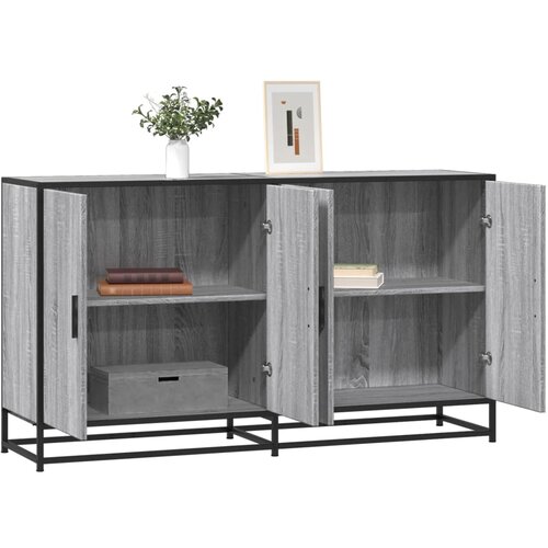 VidaXL Komoda Siva Sonoma 134x35x76 cm Konstruirano drvo Slike