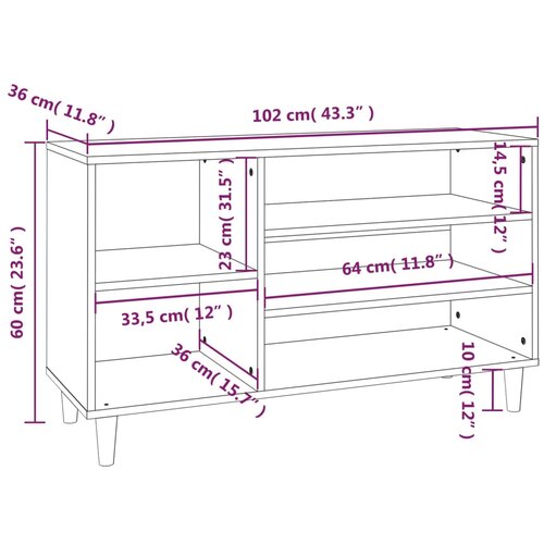  za cipele crni 102 x 36 x 60 cm od konstruiranog drva Slike