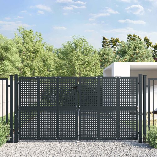 vidaXL Vrtna vrata antracitna 300x175 cm jeklo Cene