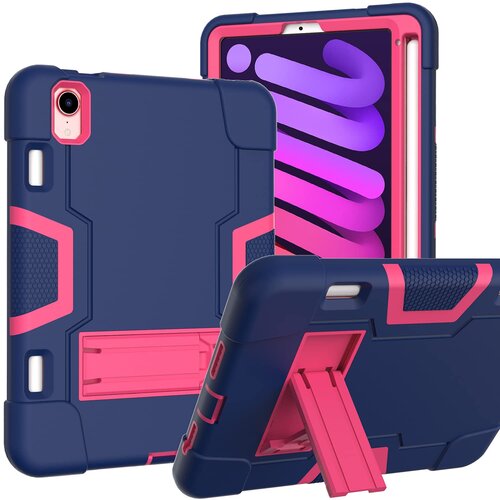 NIKCORP Ovitek za iPad Mini 6 8.3 robusten s stojalom in mestom za pisalo, tridelna za&scaron;čita pred udarci, silikon in plastika, roza, (5000139157) Cene