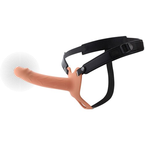 Hidden Desire Inferno Vibrating Silicone Hollow Penis Strap-On with Remote 18cm Skin Cene