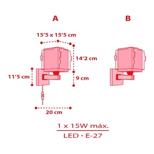 Dalber 73269 - Dečija zidna lampa HELLO KITTY 1xE27/15W/230V ružičasta Slike