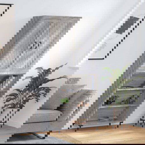 vidaXL Visoka komoda siva sonome 69 5x34x180 cm od konstruiranog drva Cijene