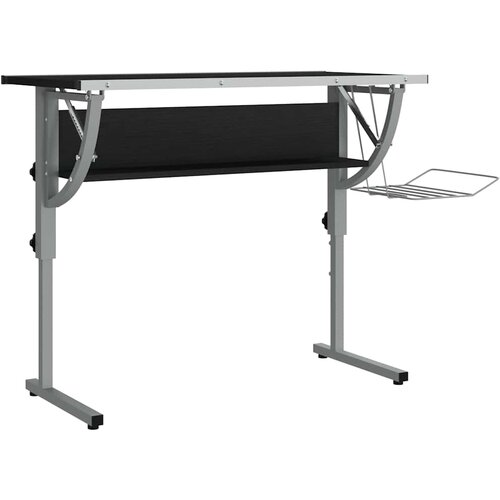  Radni stol crno-sivi 110x53x(58-87) konstruirano drvo i čelik Slike
