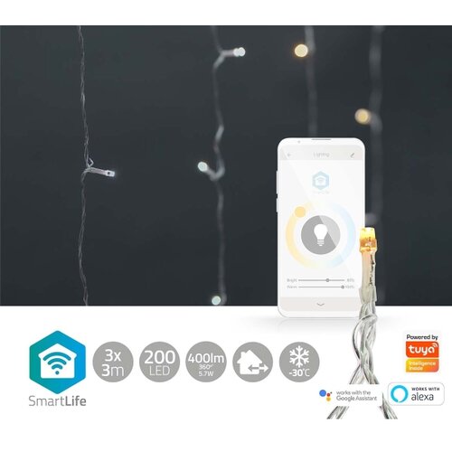 Nedis WIFILXC02W200 - led božićna zavesa 200xLED/11 funkcija 6m IP65 wi-fi tuya Slike