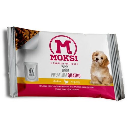 Moksi preliv za pse puppy & junior - piletina 4x100gr Cene