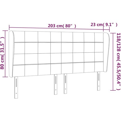  Uzglavlje s u&amp;scaron;ima crno 163x23x118/128 cm bar&amp;scaron;unasto Slike