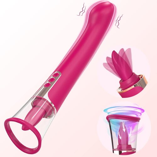 SuperLove Oral Clitoral Licking &amp;amp; Sucking 2in1 G-spot Vibrator Red Slike