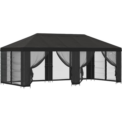 vidaXL Paviljon s stenami 6 x 3 m Antracit Poliester in jeklo 190, (5000218788) Cene