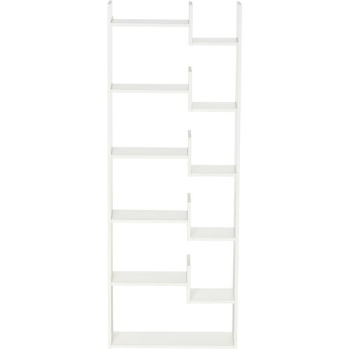 HOMCOM Moderna 6-stopenjska knjižna omara z 11 odprtimi policami iz MDF in iverne plošče, knjižna omara za kabinet in dnevno sobo, 61x21,6x162,6 cm, bela, (20745016) Cene