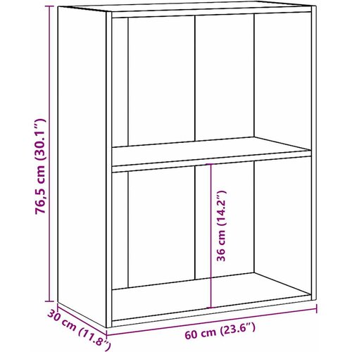  za knjige s 2 razine boja betona 60x30x76,5 cm drveni Slike