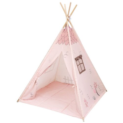 Kikka Boo Drveni šator sa prostirkom Pink House Cene