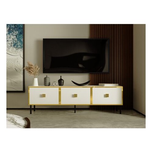 Hanah home TV polica Kivan White Gold Slike