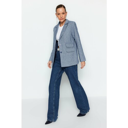 Trendyol Indigo Pocket Detailed Lined Woven Blazer Jacket Slike