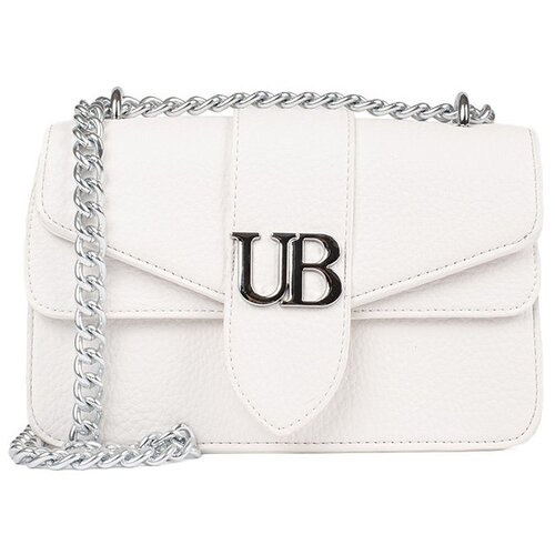 Shelvt White small shoulder bag with silver chain Cene
