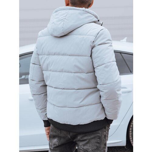DStreet Men&amp;#039;s winter quilted jacket with hood gray Slike