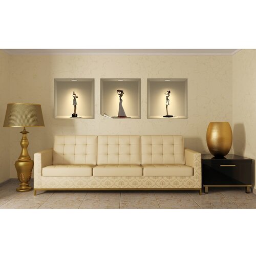 Ambiance set od tri 3D naljepnice african statues Cijene