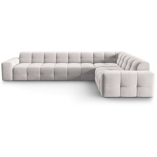 Micadoni Home Svetlo siva žametna kotna zofa (desni kot) Kendal - Micadoni Home Slike