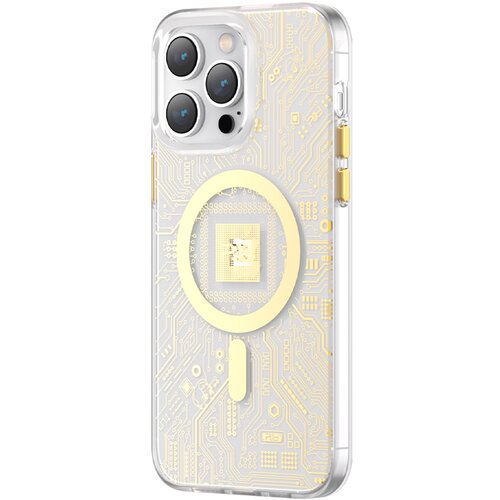 Kingxbar Magnetni ovitek za iPhone 14 Pro MagSafe PQY Geek Series zlat, (21522179) Cene