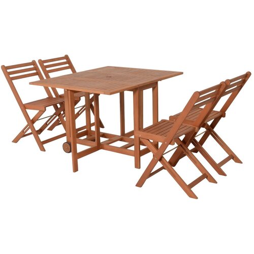 Garden Pleasure Vrtni blagovaonski set od eukaliptusa u prirodnoj boji za 4 Anaheim - Slike